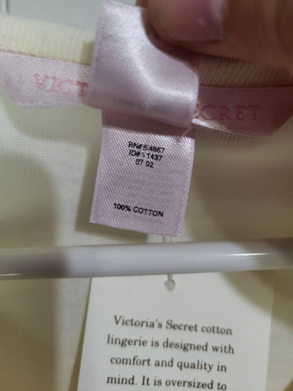 Victoria's Secret SZ M y2k vintage cream Long Sleeve V-Neck Nightshirt Rose Tree - Picture 5 of 9